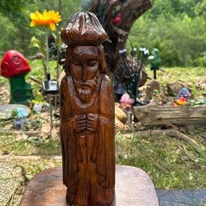Vintage Hand-Carved Wooden Statue